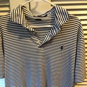 Polo Ralph Lauren White/Navy Stripe Polo Large L